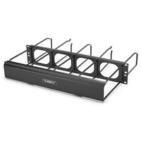 Hubbell HM377C M-Series 3-Unit Horizontal Cable Management, 7" Extension, 7" RR, with Cover, Black