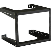 18" Deep Open Frame Wall Rack, 8U, CRS, Black