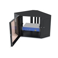 Corner Wall Mount Cabinet, 12U, Black