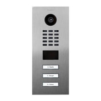 DoorBird 429614875 D2103V IP Video Intercom, 3-Call Buttons, Flush-Mount, Stainless Steel V2A