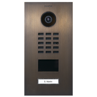 DoorBird 429680863 D2201V Flush-Mount IP Video Intercom with 1-Call Button, Stainless Steel, Powder-Coated Semi-Gloss, Cement Grey (RAL 7033)