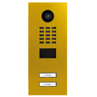 DoorBird 429681396 D2202V Surface-Mount IP Video Intercom with X-Call Button, 2-Call Button, Stainless Steel, Powder-Coated Semi-Gloss, Signal Yellow