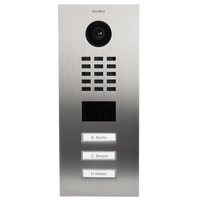 DoorBird 429682263 D2203V Flush-Mount IP Video Intercom with 3-Call Button, Stainless Steel V4A Brushed