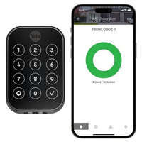Yale Locks YRD654-CB1-BSP Yale YRD654-CB1-BSP Pro 2 Key-Free Touchscreen with Wi-Fi + Connect Bridge, Black Suede