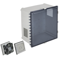 STI EP181611-T3 EnviroArmour Waterproof Polycarbonate NEMA Enclosure with Filtered Fan, 18H 16W 11D, Tinted