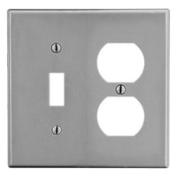 Hubbell PJ18GY WALLPLTM-SIZE2-G1 DUP Wallplate Medium Size 2-Gang Duplex Toggle, Gray
