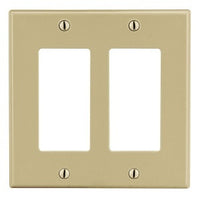 Hubbell PJ262I M-Size 2-Gang Dual Decorator Wall Plate, Ivory
