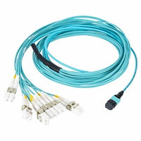 Hubbell FHPMPLCM4L15FN Hydra 12-Fiber Trunk Cable Assembly, Plenum, OM4, MPO to LC, 15'