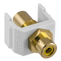 Hubbell SFRCYFFW SNAP-FIT Yellow RCA to RCA Connector, White Housing