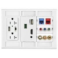 Hubbell IMFP1D2OW iStation 3-Gang Plate Frame Decorator Opening, 3-Unit, Light Almond / Office White