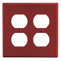Hubbell PJ82R M-Size 2-Gang Duplex Wall Plate, Red
