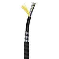 Hubbell HFCD19024R4BK HFCD19 Series Indoor / Outdoor Tight Buffer Fiber Optic Cable, 24-Strand, Riser, Armored, OM4, Multimode, Black