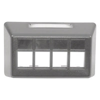 Hubbell FP4BGY Standard TIA FP Plates, Ceiling Mount Wall Mount Plate, 4-Port, Gray