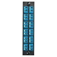 Hubbell FSPNLCDS12B Fiber Optic Panel Adapter, 24-Fiber, 12 LC Duplex, Zircon Sleeves, Blue