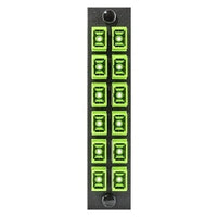 Hubbell FSPNSCA12 Fiber Optic Panel Adapter, 12-Fiber, 12 SC/APC SMP, Zircon Sleeves, Green