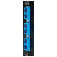 Hubbell FSPNSCDS3B Fiber Optic Panel Adapter, 6-Fiber, 3 SC Duplex, Zircon Sleeves, Blue