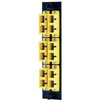 Hubbell FSPNSCDS6Y Fiber Optic Panel Adapter, 12-Fiber, SC Duplex, 6-Port, Loaded with 6 Adapters, Zircon Sleeves, Yellow