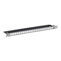 Hubbell HDPJS24 HDPJ 24-Port Flat Multimedia Jack Panel, Unloaded, Shielded, 1/2RU