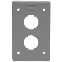Hubbell HI24GY Wall Plate, HI-Impact Non-Metallic, 1-Gang, 2-Port, 4-Point, Gray