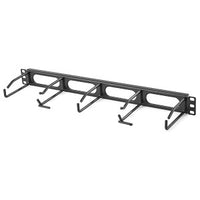 Hubbell HM14 HM Series Horizontal Cable Manager, 1U, 4" Extension, No Cover, Black
