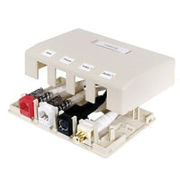 Hubbell HSB4OW Surface Mounting Box, 4-Port