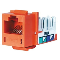 Hubbell HXJ5EOR24 CAT5e Keystone Jack 8POS UNI A/, 24-Pack, Orange