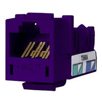 Hubbell HXJ5EP24 CAT5e Keystone Jack 8POS UNI A/B, 24-Pack, Purple