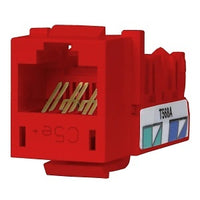 Hubbell HXJ5ER24 CAT5e Keystone Jack 8POS UNI A/B, 24-Pack, Red