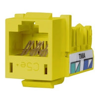 Hubbell HXJ5EY24 CAT5e Keystone Jack 8POS UNI A/B, Yellow, 24-Pack with CAT5e SPEEDGAIN JACKS