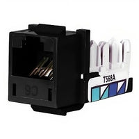 Hubbell HXJ6BK24 XCELERATOR CAT6 Modular Jack, Black