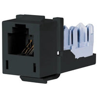 Hubbell HXJUBK Keystone Jack, 6POS, Black