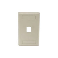 Hubbell IFP11EI 1-Port Rear-Loading Phone / Data / Multimedia Faceplate, Single-Gang, Electric Ivory