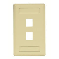 Hubbell IFP12EI Wallplate Flush 1-Gang 2-Port Electric Wallplate, Ivory
