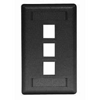 Hubbell IFP13BK Wallplate Flush 1-Gang 3-Port Wall Plate, Black