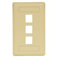 Hubbell IFP13EI 1-Gang 3-Port Keystone Wallplate, Flush Mount