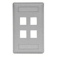 Hubbell IFP14GY Wallplate Flush 1-Gang 4-Port Gray Wallplate