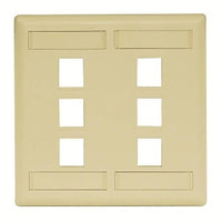 Hubbell IFP26EI Wallplate Flush 2-Gang 6-Port Electric Wallplate, Ivory