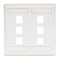 Hubbell IFP26W Wallplate Flush 2-Gang 6-Port Wallplate, White