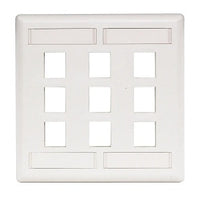 Hubbell IFP29W Wallplate Flush 2-Gang 9-Port Wall Plate, White