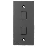 Hubbell KP2162BK KP Series 1-Gang, 2 Jack Openings Faceplate, Black
