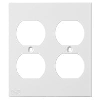 Hubbell KP82W Kensington Series 2-Gang Duplex Wallplate, White