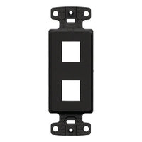 Hubbell NS612BK Decorator Frame Plate, Keystone Frame, 2-Port, Black