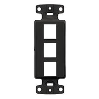 Hubbell NS613BK NetSelect Plate Decorator Frame, Keystone, 3-Port, Black