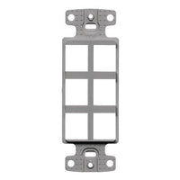 Hubbell NS616GY Decora Keystone Frame Plate, 6-Port, Gray