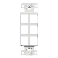 Hubbell NS616W NetSelect Plate Decorator Frame, Keystone, 6-Port, White