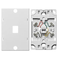 Hubbell NS722W Wallplate Phone Jack 6-Position with 4 Connections, White