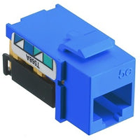 Hubbell NSJ5EB Keystone Jack, CAT5e 8POS UNI A/B, Blue