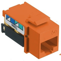 Hubbell NSJ5EOR24 CAT5e Keystone Jack 8POS UNI A/B, 24-Pack, Orange