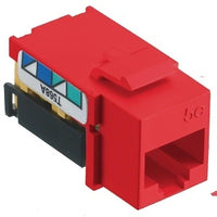 Hubbell NSJ5ER CAT5e Keystone Jack 8POS UNI A/B, Red