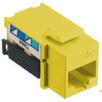 Hubbell NSJ5EY24 CAT5e Keystone Jack 8POS UNI A/B, 24-Pack, Yellow